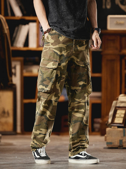 Pantaloni cargo mimetici da uomo ispirati all'American Vintage