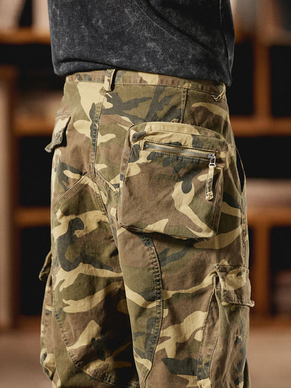 Pantaloni cargo mimetici da uomo ispirati all'American Vintage