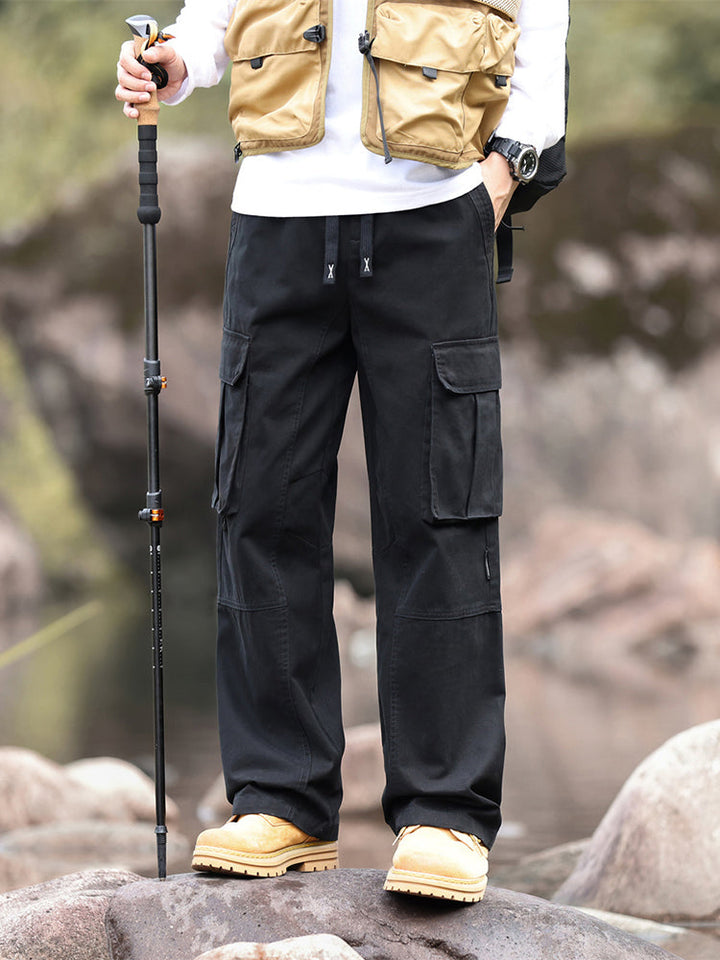 Pantaloni cargo da uomo a gamba larga per attività all&