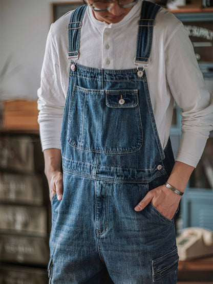 Salopette en jean pour homme avec poches cargo