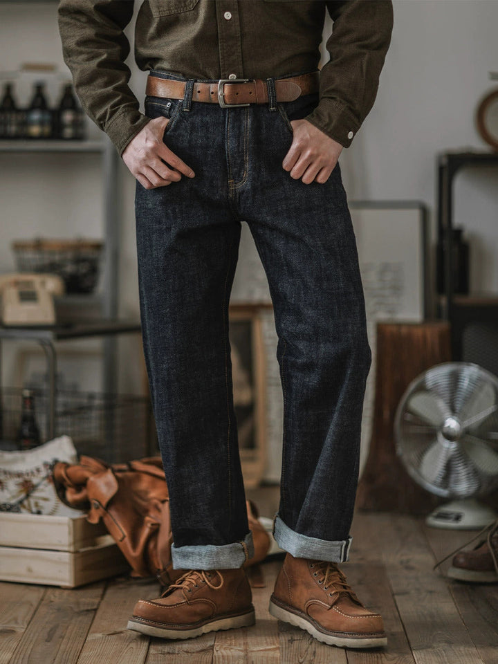 Jeans in denim con cimosa indaco da 14 once
