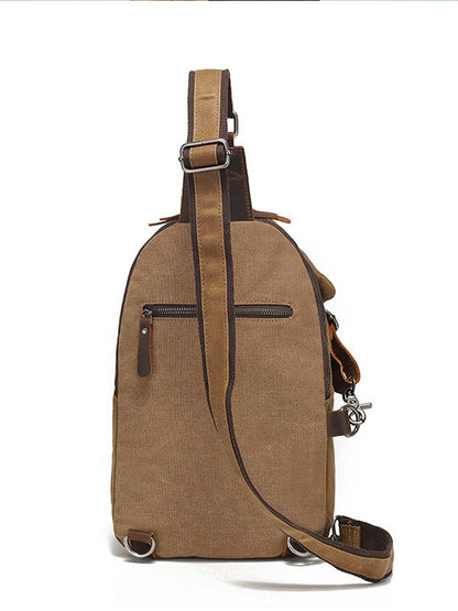 Brusttasche aus gewachstem Canvas für Herren