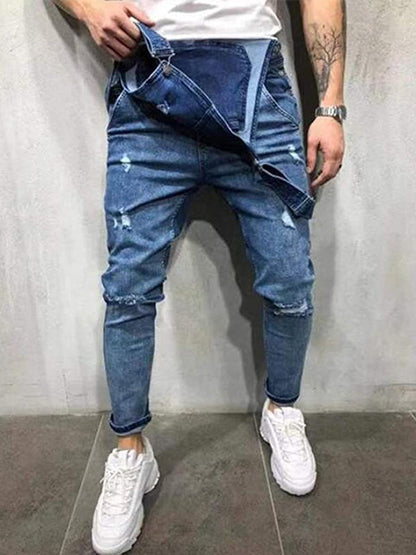 Herren-Overall aus Stretch-Denim mit schmaler Passform