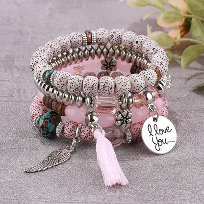 Ich liebe dich Perlenarmband-Set