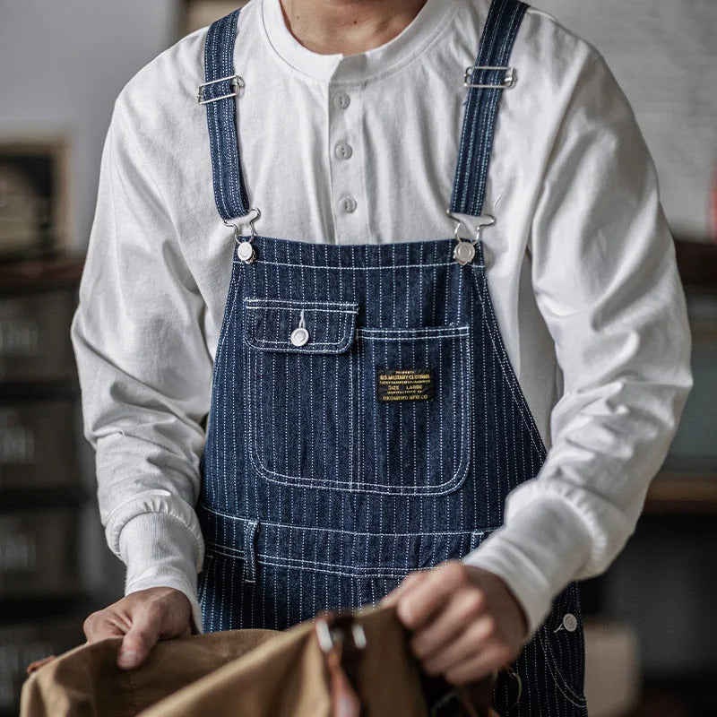 Unisex Vintage Indigo Denim Overalls